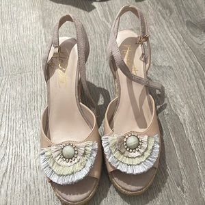 Barely worn Nanette Lepore wedge sandals